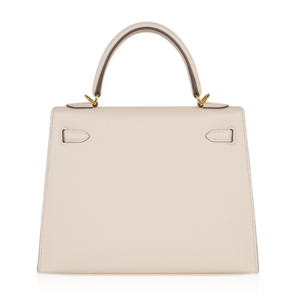 Kelly 25 Sellier Bag Craie Epsom Leather with Gold Hardware
