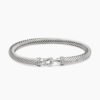 Buckle Classic Cable Bracelet Sterling Silver with Diamonds, 4mm