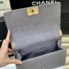 Chanel Boy Handbag Dark Grey Gold Toned Hardware For Women 9.8in/25cm