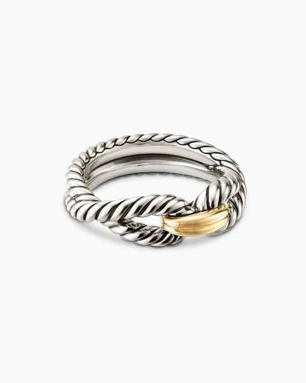 7652DBC2-2EE0-C418-F74E-222D905C0CF7.jpg Cable Loop Band Ring Sterling Silver with 18K Yellow Gold, 7mm