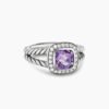 Petite Albion&reg; Ring Sterling Silver with Amethyst and Diamonds, 7mm