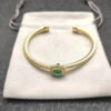 77A853C0-1178-0A26-FF33-0C7D6D59C78B.jpg Cable Classics Bracelet with Peridot and Diamonds 18K Yellow Gold 4mm