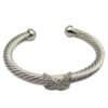 X Classic Cable Station Bracelet in Sterling Silver with Diamonds??mm