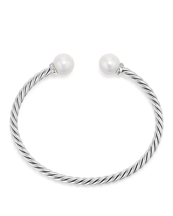 78F5BFAA-075C-0D57-8A3A-831E79017611.jpg Solari Cablespira® Bracelet Sterling Silver with Pearls and Diamonds, 3mm