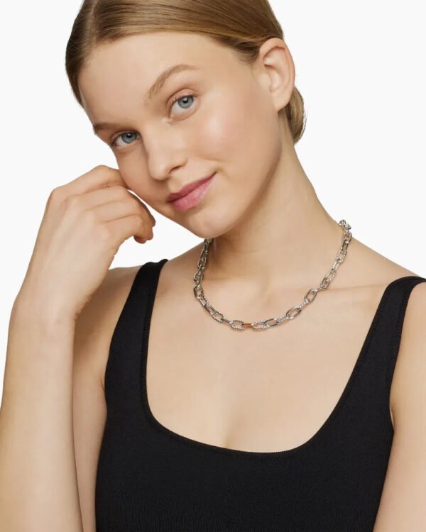 DY Madison&reg; Chain Necklace Sterling Silver with 18K Rose Gold, 8.5mm