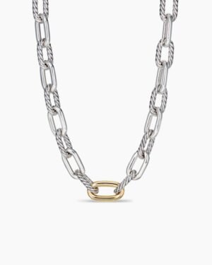 79395136-6D5D-537A-D4E3-B39D6E2FE8BD.jpg DY Madison Chain Necklace Sterling Silver with 18K Yellow Gold, 13.5mm