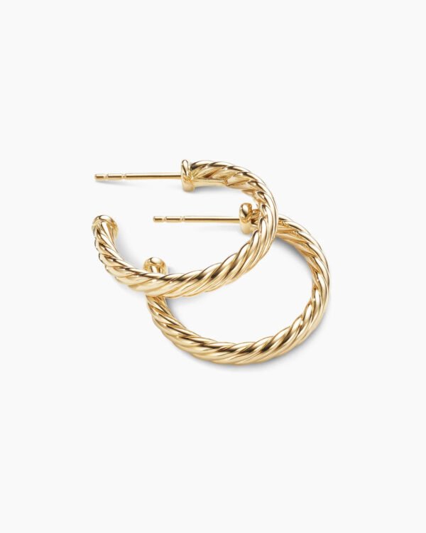 Cablespira Hoop Earrings 18K Yellow Gold, 3/4in
