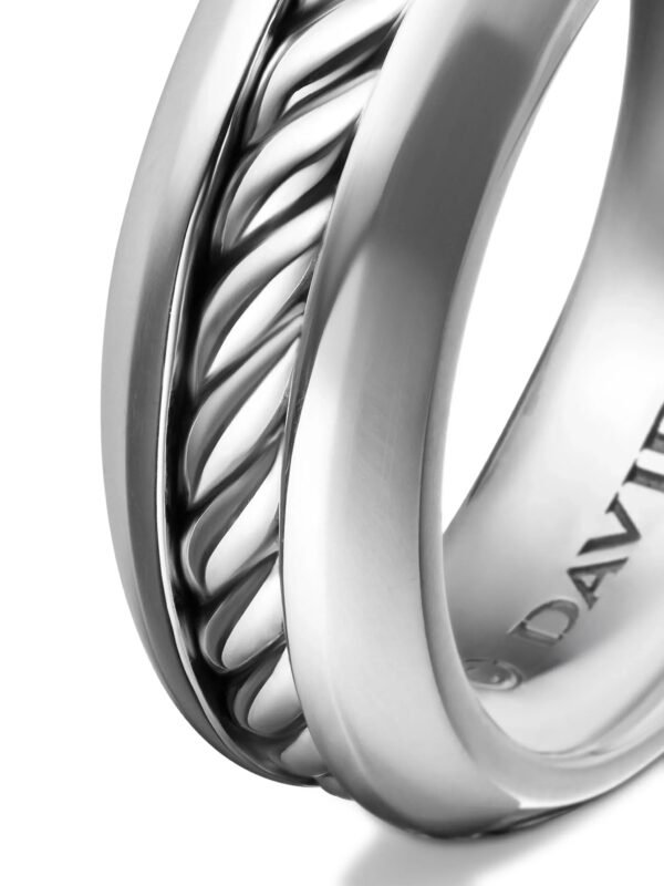 David Yurman sterling silver Cable Inset band ring - 6