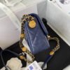 Chanel Mini Flap Bag With Top Handle Gold Hardware Navy Blue For Women, Women&rsquo;s Handbags, Shoulder Bags 7.9in/20cm AS2431 B08846 NJ532