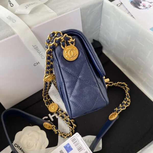 Chanel Mini Flap Bag With Top Handle Gold Hardware Navy Blue For Women, Women&rsquo;s Handbags, Shoulder Bags 7.9in/20cm AS2431 B08846 NJ532