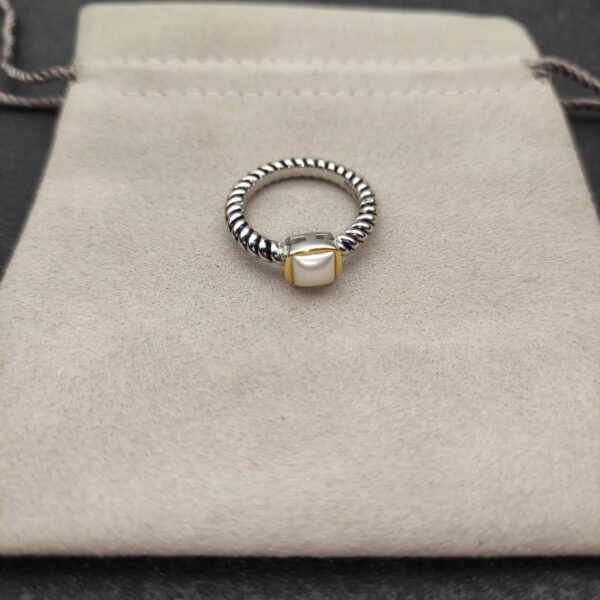 DY Mercer&reg;Stone Ring Sterling Silver with Pearl, 0.6cm - US 6