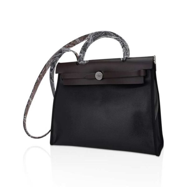 Herbag Zip 31 Bag Retourne Black Berline & Rouge Sellier Leather with Palladium Hardware