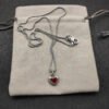 7A757BE7-9841-0C3D-DEAD-645B90C092C0.jpg Petite Cable Heart Pendant Necklace Sterling Silver with 14K Yellow Gold and Rhodolite Garnet