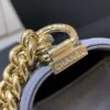 Chanel Boy Handbag Dark Grey Gold Toned Hardware For Women 9.8in/25cm