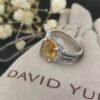 Petite Wheaton&reg; Ring Sterling Silver with Citrine and Diamonds, 10mm
