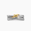 X Crossover Band Ring Sterling Silver with 18K Yellow Gold - 6