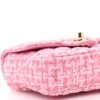 Tweed Resin Quilted Mini Heart Square Flap Pink White