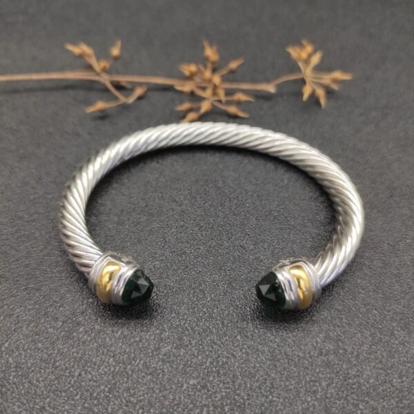 7D0D486D-EC19-8B58-763E-C4252CDA1452.jpg Classic Cable Bracelet Sterling Silver with 14K Yellow Gold and Prasiolite, 5mm