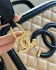 CHANEL Grained Calfskin CC Filigree Vanity Clutch With Chain