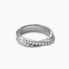 Crossover Band Ring Sterling Silver with Diamonds, 5.3mm