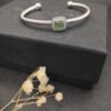 David Yurman  Sterling Silver Diamond and Peridot 4mm Noblesse Cable Bracelet