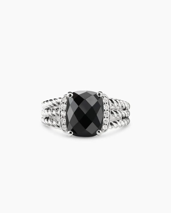 Petite Wheaton&reg; Sterling Silver with Black Onyx and Diamonds, 10mm