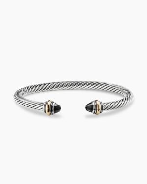 7FCAB5AB-7AAC-A886-4766-CC373ED95050.jpg Classic Cable Bracelet Sterling Silver with 14K Yellow Gold and Black Onyx, 5mm