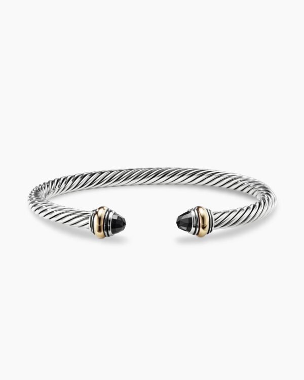 7FCAB5AB-7AAC-A886-4766-CC373ED95050.jpg Classic Cable Bracelet Sterling Silver with 14K Yellow Gold and Black Onyx, 5mm