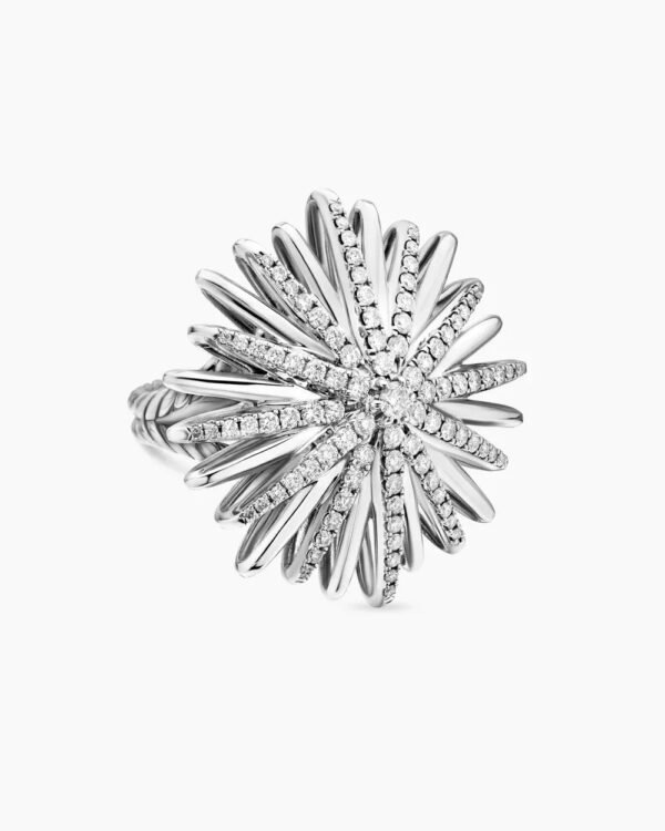 Starburst Ring Sterling Silver with Diamonds - 6