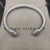 Classic Cable Bracelet Silver and  Half Diamonds 5 MM