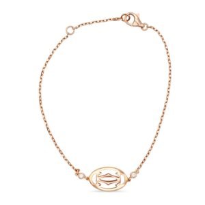 DOUBLE C DE CARTIER LOGO BRACELET - 18CT ROSE GOLD