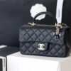 Chanel Mini Flapbag With Top Handle Black For Women 7.8in/20cm