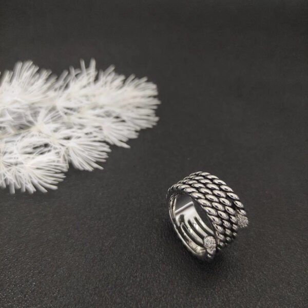 David Yurman Diamond Willow Serpentine Ring - 6