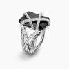 Cable Wrap Ring Sterling Silver with Black Onyx and Diamonds - 6