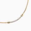 Petite Helena Wrap Station Necklace 18K Yellow Gold with Diamonds, 29mm