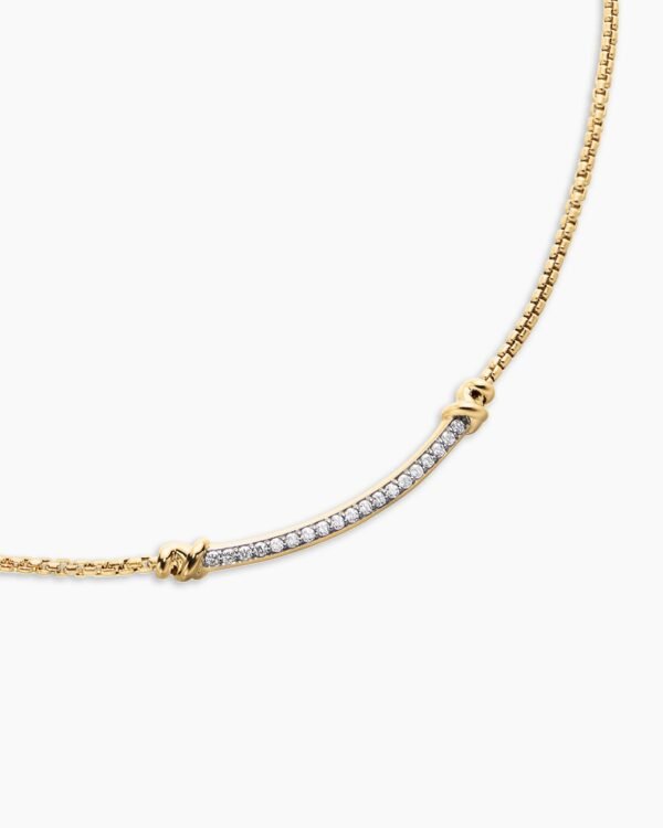 Petite Helena Wrap Station Necklace 18K Yellow Gold with Diamonds, 29mm