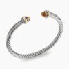 8495405D-0625-C477-551A-BF029DF400E3.jpg Classic Cable Bracelet Sterling Silver with 14K Yellow Gold and Citrine, 5mm