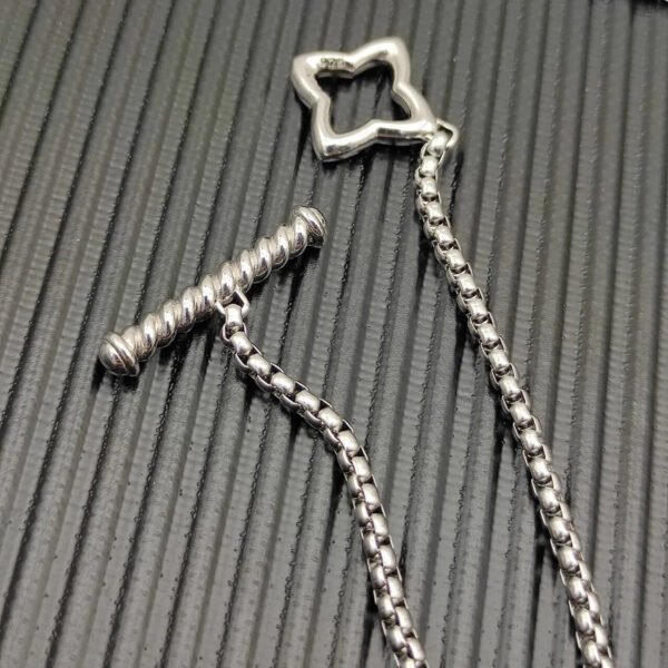 David Yurman Sterling Silver Quatrefoil Chain Necklace