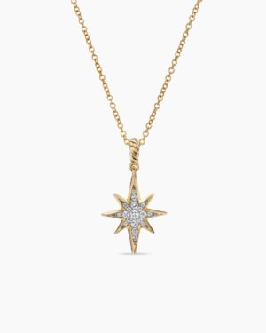 84F77C0B-55CC-722B-44FE-A3328E6909F7.jpg Cable Collectibles North Star Necklace 18K Yellow Gold with Pave Diamonds, 21.6mm