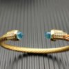 85450DAE-7EA0-5B55-A027-D7B73945C315.jpg Cable Bracelet with Aquamarine & Diamond Accents 5mm