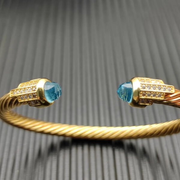 85450DAE-7EA0-5B55-A027-D7B73945C315.jpg Cable Bracelet with Aquamarine & Diamond Accents 5mm
