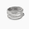 Crossover Ring Sterling Silver with Diamonds, 12mm