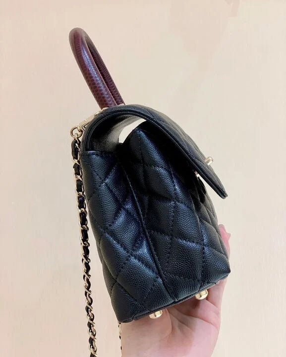 Chanel Medium Flap Bag With Top Handle Navy Blue For Women, Womens Handbags, Shoulder And Crossbody Bags 9in/23cm A92990