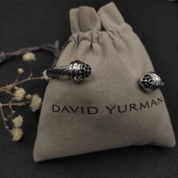 Classic Cable Bracelet Silver and  Half Diamonds 5 MM