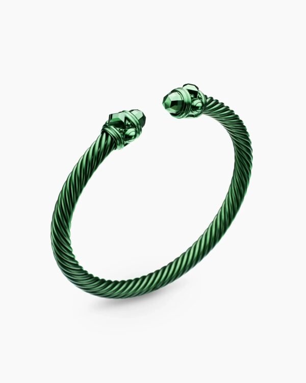 Renaissance&reg; Classic Cable Bracelet Green Aluminum, 5mm