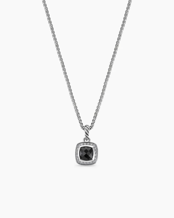 86277CBB-B986-80EC-9083-59714AD31614.jpg Petite Albion® Pendant Necklace Sterling Silver with Black Onyx and Diamonds, 7mm