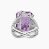 Cable Wrap Ring Sterling Silver with Lavender Amethyst and Diamonds - 6