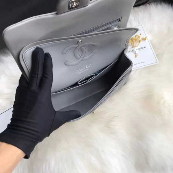 Chanel 1112 Grey Medium Size 2.55 Lambskin Leather Flap Bag