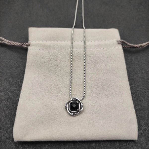 Petite Chatelaine&reg; Necklace Sterling Silver with Black Onyx, 10mm