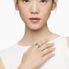 Stax Five Row Ring Sterling Silver with Hampton Blue Topaz and Diamonds - 6